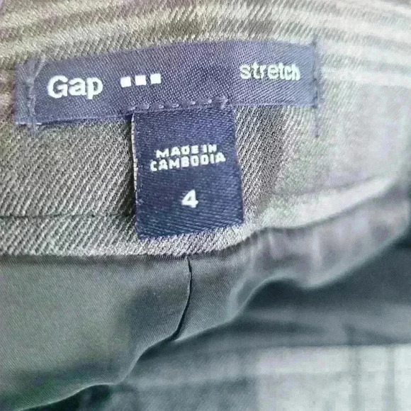 Gap Stretch Gray Black Plaid Side Zip Skirt Womens Size 4 full lined - Picture 9 of 9